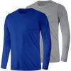 imageMens UPF 50 Long Sleeve Shirts 2 Pack Long Sleeve UV Sun Protection Rash Guard Athletic Fishing Running Swimming TeesC1 Grey  Royal Blue