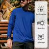 imageMens UPF 50 Long Sleeve Shirts 2 Pack Long Sleeve UV Sun Protection Rash Guard Athletic Fishing Running Swimming TeesC1 Grey  Royal Blue