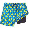 imageBoys Swim Trunks with Compression Liner Boys Stretch Swim Shorts Quick Dry 2 in 1 Beach Shorts 417 YBlue Duck