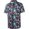 imageMens Golf Shirt Short Sleeve Dry Fit Print Moisture Wicking Performance Patterns Collared Polo ShirtNeon Flamingo