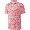 imageMens Golf Shirt Short Sleeve Dry Fit Print Moisture Wicking Performance Patterns Collared Polo ShirtOrange White Leaf