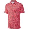 imageMens Golf Shirt Short Sleeve Dry Fit Print Moisture Wicking Performance Patterns Collared Polo ShirtPatriotic Usa Flag