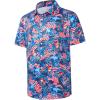 imageMens Hawaiian Shirts Regular Fit Short Sleeve Casual Button Down Summer Tropical Beach ShirtsDinosaur Flag