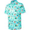 imageMens Hawaiian Shirts Regular Fit Short Sleeve Casual Button Down Summer Tropical Beach ShirtsMint Dice Leaves