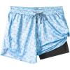 imageMens Swim Trunks with Compression Liner 55quot Board Shorts with Zipper Pockets 2 in 1 Quick Dry Bathing SuitsSky Blue Beerc