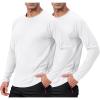 imageMens UPF 50 Long Sleeve Shirts 2 Pack Long Sleeve UV Sun Protection Rash Guard Athletic Fishing Running Swimming TeesA1 White  White