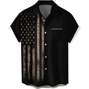 imageLzzidou 4th of July Shirts for Men Patriotic American Flag Shirts USA Memorial Day ShirtPatrioticblack