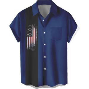imageLzzidou 4th of July Shirts for Men Patriotic American Flag Shirts USA Memorial Day ShirtPatrioticnavy