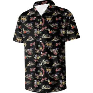 imageMens Casual Button Down Shirts Regular Fit Short Sleeve Hawaiian Shirt for MenAfrican Tribes
