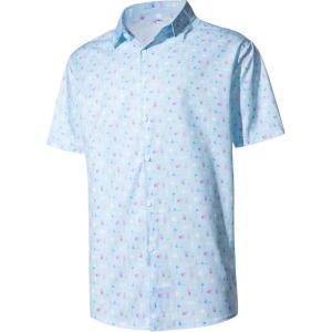 imageMens Casual Button Down Shirts Regular Fit Short Sleeve Hawaiian Shirt for MenBeer Lemon Juice