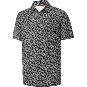 imageMens Golf Shirt Short Sleeve Dry Fit Print Moisture Wicking Performance Patterns Collared Polo ShirtBlack Usa Flag