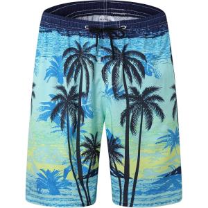 imageMens Swim Trunks Quick Dry Board Shorts with Mesh Lining Breathable Surf Beach Shorts Swimwear Bathing SuitsPalm Trees11