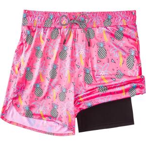 imageMens Swim Trunks with Compression Liner 55quot Board Shorts with Zipper Pockets 2 in 1 Quick Dry Bathing SuitsPinapple Palm