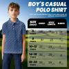 imageBoys Polo Shirt Short Sleeve Performance Dry Fit Stretch Funny Print Active Casual Collared Golf Shirts for BoyNavy Shark