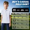 imageBoys Polo Shirt Short Sleeve Performance Dry Fit Stretch Funny Print Active Casual Collared Golf Shirts for BoyOrange Golf