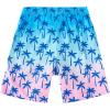 imageBoys Swim Trunks Compression Liner Swim Shorts Quick Dry Bathing Suit with Boxer Brief AntiChafe Boy SwimwearGradient Palm Tree