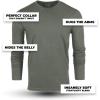 imageFresh Clean Threads Mens Long Sleeve TShirt  Pre Shrunk Soft Fitted Premium Classic Tee  Mens T Shirts Cotton PolyMercury Green Pack of 1