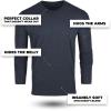 imageFresh Clean Threads Mens Long Sleeve TShirt  Pre Shrunk Soft Fitted Premium Classic Tee  Mens T Shirts Cotton PolyNavy Pack of 1