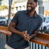 imageFresh Clean Threads Mens Polo Shirts  Pre Shrunk Soft Fitted Premium Classic Shirt  Mens Polos Cotton Poly TShirt BlendCharcoal Grey 1 Pack