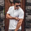 imageFresh Clean Threads V Neck T Shirts for Men  Pre Shrunk Soft Fitted Premium Classic Tee  Mens TShirt Cotton Poly BlendWhite 1 Pack