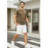imageMens Casual Henley Shirts Classic Button Cotton Short Sleeve TShirt Summer Basic Solid Lightweight Tees TopsArmy Green