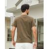 imageMens Casual Henley Shirts Classic Button Cotton Short Sleeve TShirt Summer Basic Solid Lightweight Tees TopsArmy Green