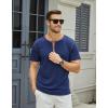 imageMens Casual Henley Shirts Classic Button Cotton Short Sleeve TShirt Summer Basic Solid Lightweight Tees TopsKhaki