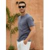 imageMens Casual Henley Shirts Classic Button Cotton Short Sleeve TShirt Summer Basic Solid Lightweight Tees TopsLight Grey302
