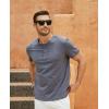 imageMens Casual Henley Shirts Classic Button Cotton Short Sleeve TShirt Summer Basic Solid Lightweight Tees TopsLight Grey302