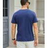 imageMens Casual Henley Shirts Classic Button Cotton Short Sleeve TShirt Summer Basic Solid Lightweight Tees TopsNavy