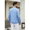 imageMens Casual Polo Shirts Classic Button Basic Long Sleeve Shirt Solid Color Cotton Tees Stylish TopsCoffee