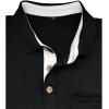 imageMens Casual Polo Shirts Classic Button Basic Short Sleeve Shirt Solid Color Cotton Tees Golf Stylish TopsBlackss