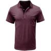 imageMens Casual Polo Shirts Classic Button Basic Short Sleeve Shirt Solid Color Cotton Tees Golf Stylish TopsDark Redss