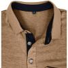 imageMens Casual Polo Shirts Classic Button Basic Short Sleeve Shirt Solid Color Cotton Tees Golf Stylish TopsKhakiss