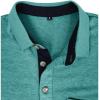imageMens Casual Polo Shirts Classic Button Basic Short Sleeve Shirt Solid Color Cotton Tees Golf Stylish TopsLight Greenss