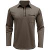 imageMens Casual Polo Shirts Classic Long Sleeve Basic Button TShirt Lightweight Cotton Golf Tops with PocketBrown