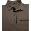 imageMens Casual Polo Shirts Classic Long Sleeve Basic Button TShirt Lightweight Cotton Golf Tops with PocketBrown