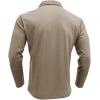 imageMens Casual Polo Shirts Classic Long Sleeve Basic Button TShirt Lightweight Cotton Golf Tops with PocketKhaki