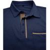 imageMens Casual Polo Shirts Classic Long Sleeve Basic Button TShirt Lightweight Cotton Golf Tops with PocketNavy