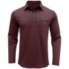 imageMens Casual Polo Shirts Classic Long Sleeve Basic Button TShirt Lightweight Cotton Golf Tops with PocketWinered
