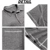 imageMens Casual Polo Shirts Classic Short Sleeve Basic Button TShirt Lightweight Cotton Golf Tops with PocketDarkgrey