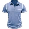 imageMens Casual Polo Shirts Classic Short Sleeve Basic Button TShirt Lightweight Cotton Golf Tops with PocketLightblue