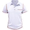 imageMens Casual Polo Shirts Classic Short Sleeve Basic Button TShirt Lightweight Cotton Golf Tops with PocketWhite