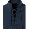 imageMens Cotton Linen Lace Up Shirts Pirate Medieval Viking Renaissance Halloween Costume Drawstring Arm Banded TopsNavy
