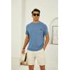 imageMens Crew Neck T Shirts Short Sleeve Casual Classic Tee Shirt Summer Solid Basic Cotton Tops with PocketLightgrey