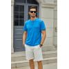 imageMens Fashion Henley Shirt Classic ShortLong Sleeve Lightweight Button Cotton TShirt Casual TopBlue2