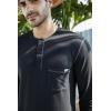 imageMens Fashion Henley Shirt Classic ShortLong Sleeve Lightweight Button Cotton TShirt Casual TopLs White