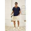 imageMens Fashion Polo Shirts Classic Short Sleeve Lightweight Button Cotton TShirt Casual Golf Tee Tops with PocketBlack316