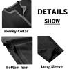 imageMens Henley Long Sleeve Shirts Casual Button TShirt Classic Basic Lightweight Pullover Cotton Tees Fashion TopsBlack