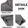 imageMens Henley Long Sleeve Shirts Casual Button TShirt Classic Basic Lightweight Pullover Cotton Tees Fashion TopsDarkgrey